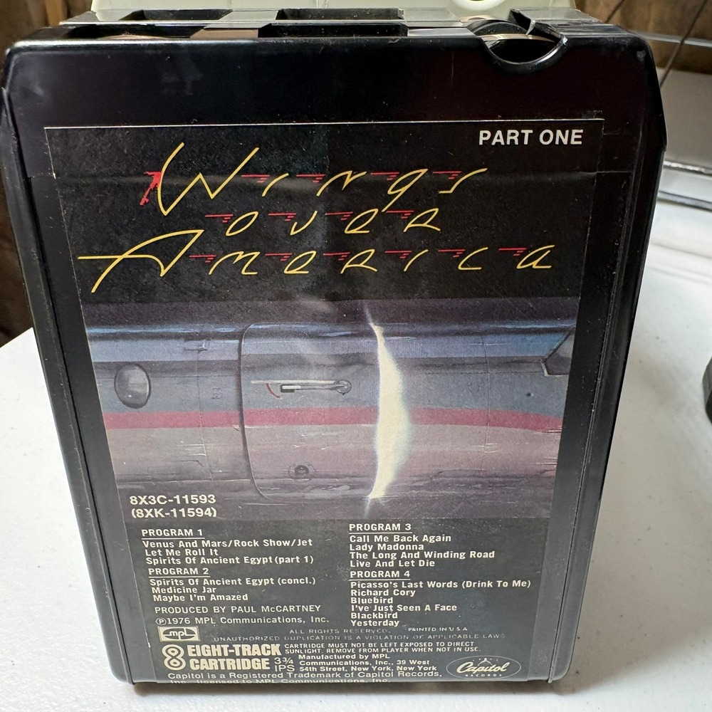Wings Over America Rock 8-Track Tape Part One 1976 Capitol Paul McCartney Wings